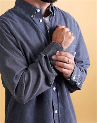 Elsk - Chambray Men's Skjorte - Washed Grey